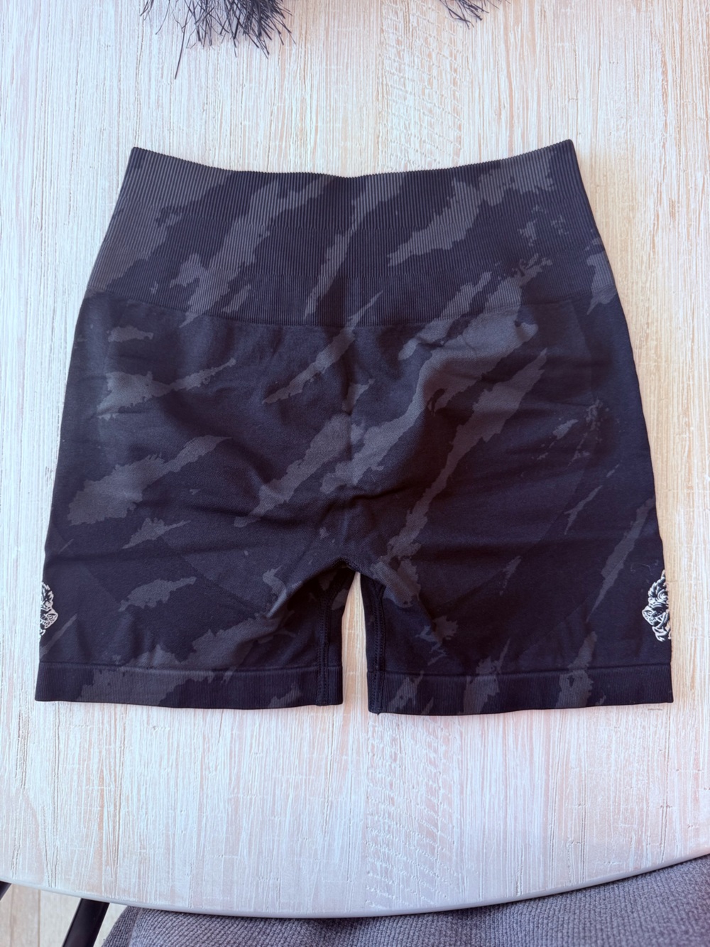 Darc Sport Seamless High-Waist Black Camo Women’s Shorts